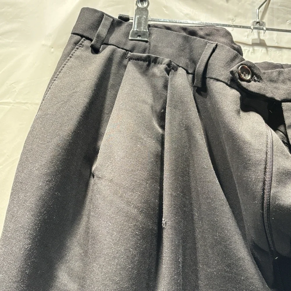 Mens Unbranded Black Dress Pants No Tags Or Size 5-Pockets Zip Belt Loops